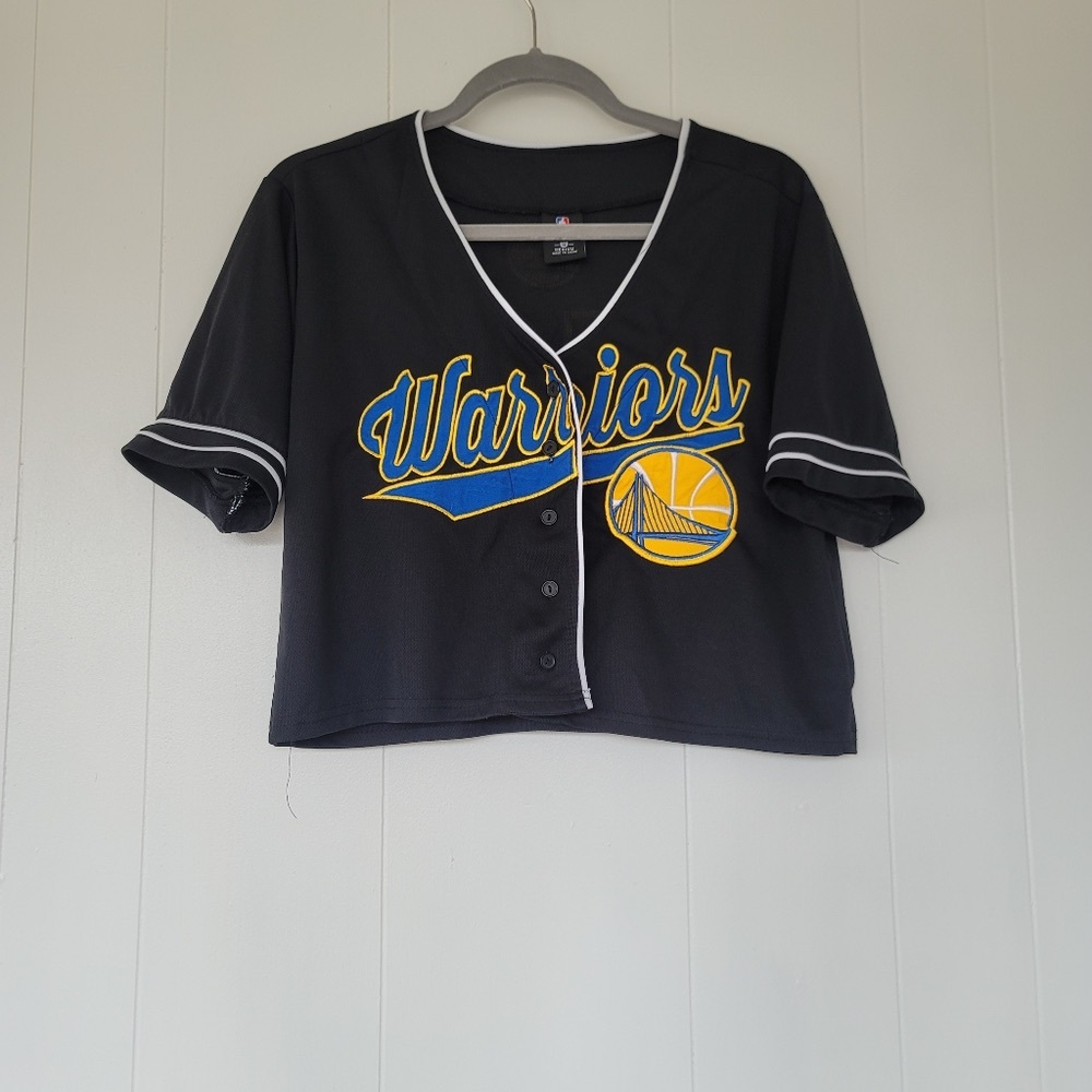 NBA Warriors Gray Button-Up Jersey